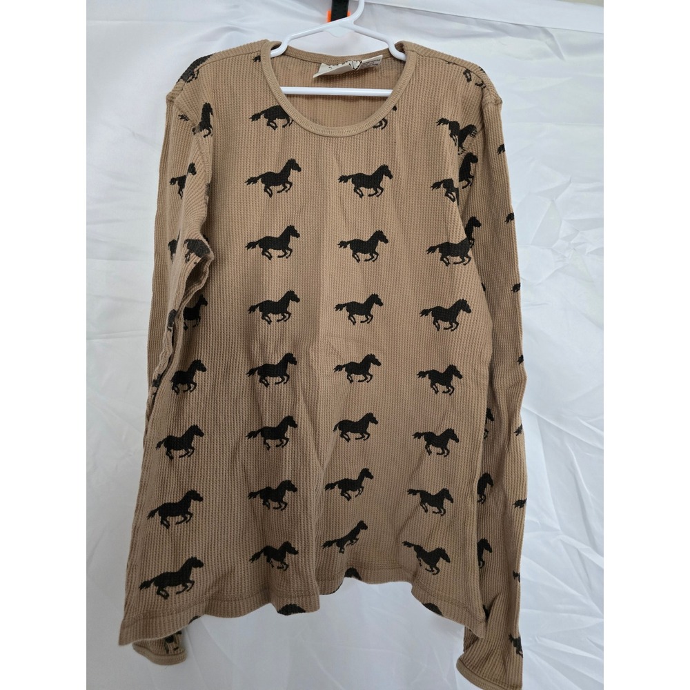 Rods Kids Long Sleeve Horse Print Thermal Shirt Size‎ M